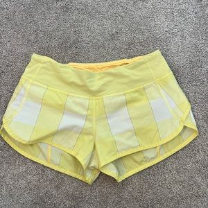 Yellow Plaid Lululemon Speed Up Shorts